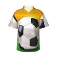 thumbnail image 1 of Soccer Ball On The Field Men's 3d Print Casual Button Down Shirts, Novelty Hawaiian Short Sleeves L, 1 of 8