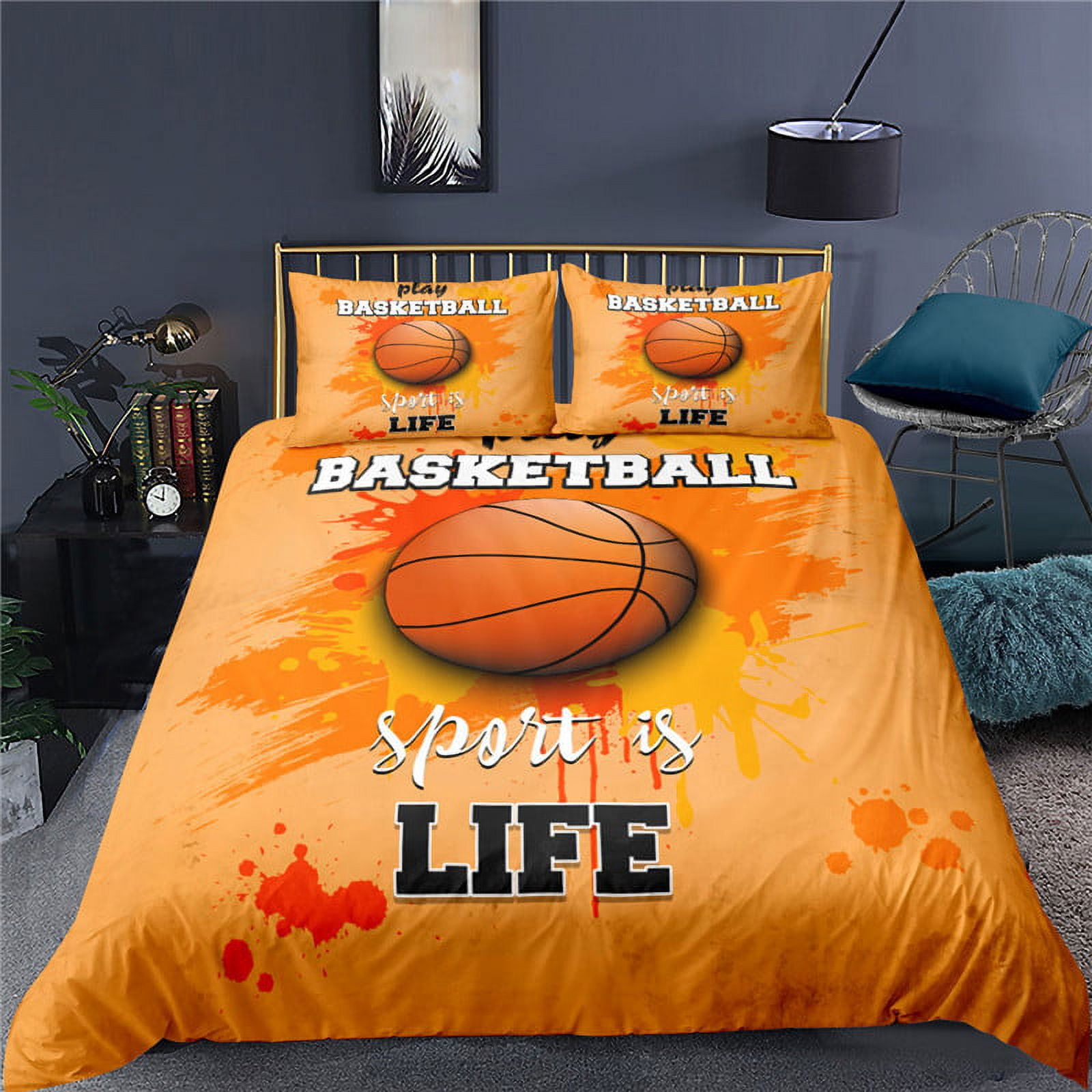 Soccer Ball Pattern Bed Decor Bedclothes Boys 3D Soccer Print Duvet