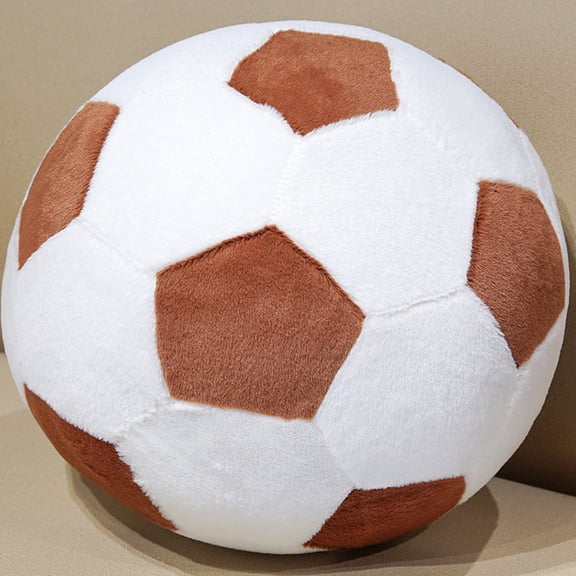 Soccer Ball Plush Toy, Cartoon Stuffed Animal, 11.8 Inch Soft Plushie, Brown