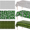 thumbnail image 1 of Soccer Ball Print Tablecloth and Backdrop Set for Party Decorations Rectangular Plastic Cover and Banner for Events, 1 of 8
