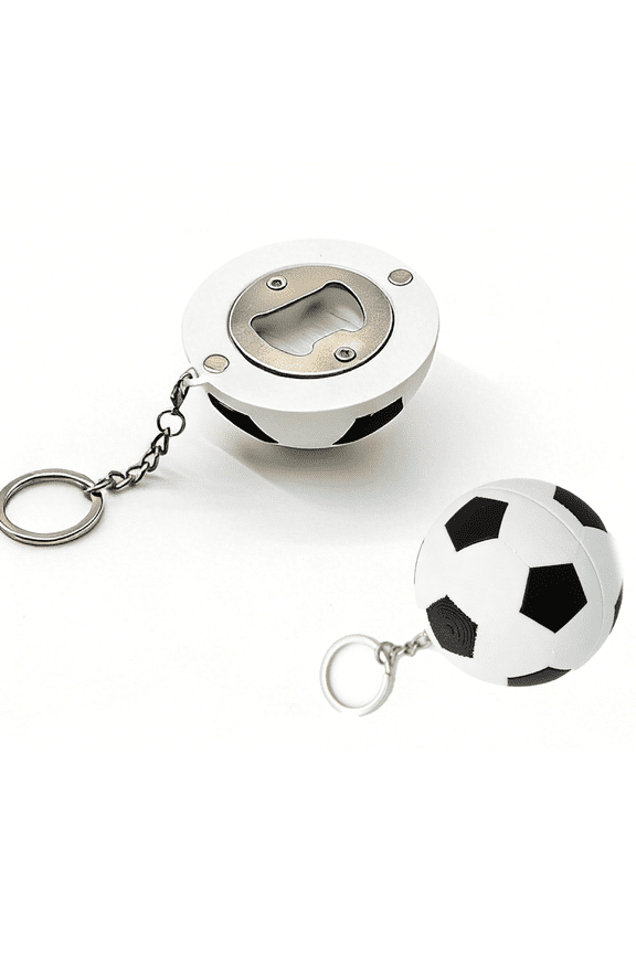Soccer Ball Shaped Bottle Opener Keychain - 3D Printed Portable Beer Opener, Novelty Key Ring for Men & Sports Enthusiasts, Party Favor, Novelty Bar Tool & Gift for Soccer Fans, Home Kitchen Decor