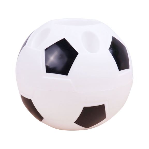 Winter Poetry Upgrade Soccer Ball Shaped Desk Organizer, Multifunctional Pen Holder, Storage Caddy for Students & Soccer Fans Black