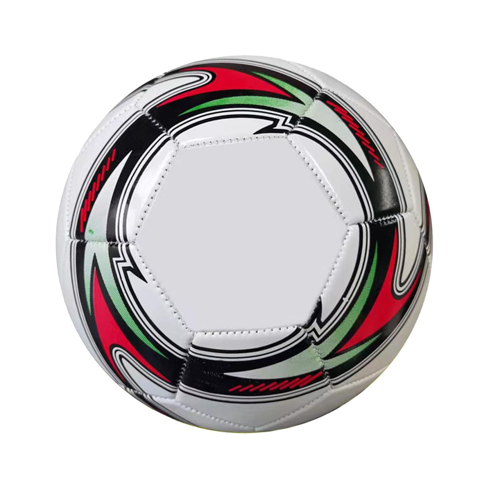 Soccer Ball Size 5 PU Leather for Game Competition Beginners White