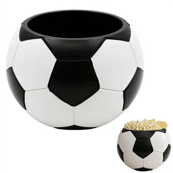 Soccer Ball Snack Bowl, 5.91" Resin Game Day Serving Tray, Sports Theme Candy Popcorn Holder, Ideal for Viewing Parties, Father's Day Gift for Fans