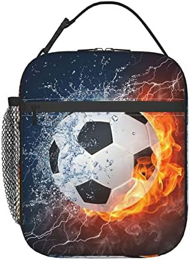 Soccer Ball Sport Lunch Bag For Boys Girls Reusable Lunch Box Insulated Meal Bags Portable Lunch