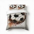 thumbnail image 1 of Soccer Ball Watercolor Bedding Set 3 Pcs Soft Microfiber Quilt Cover For Bedroom Decor, Comforter Cover With 2 Pillowcase, 1 of 5