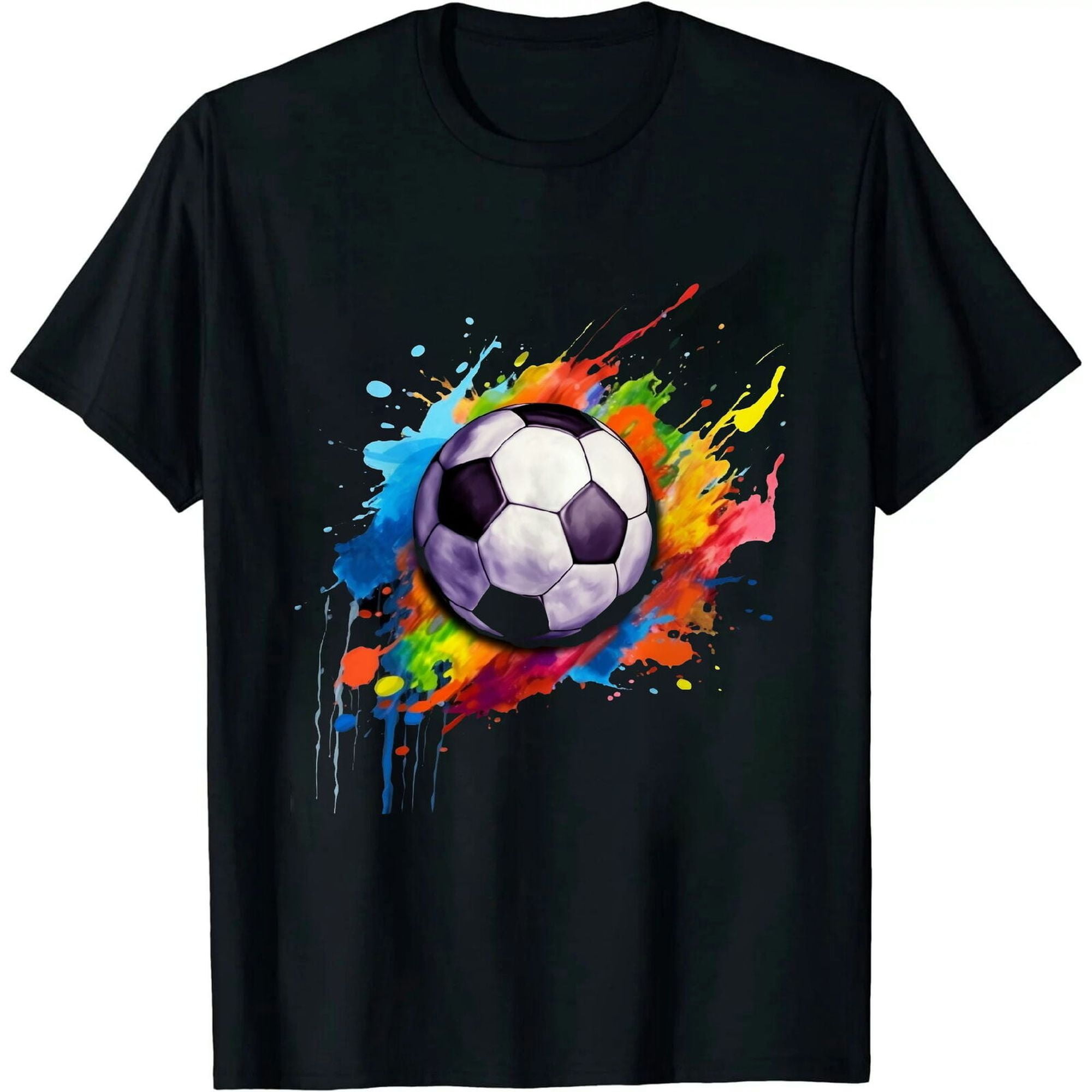 Soccer Ball Watercolor Print Team Player T-Shirt - Walmart.com