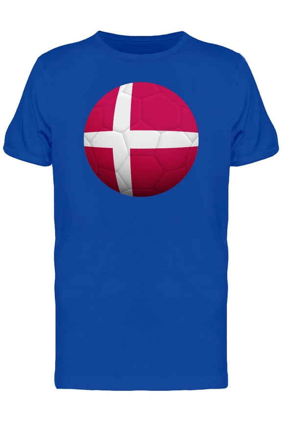 Soccer Ball With Denmark Flag T-Shirt Men -Image by Shutterstock, Male Small