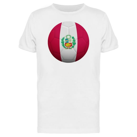 Soccer Ball With Peru Flag T-Shirt Men -Image by Shutterstock, Male x-Large