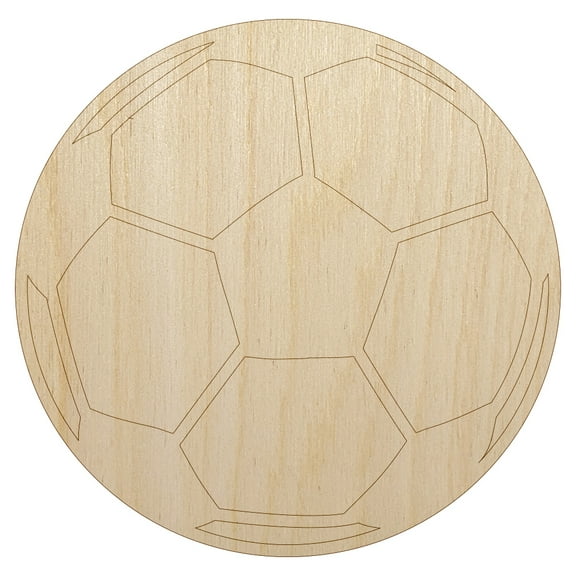 Soccer Ball Wood Shape Unfinished Piece Cutout Craft DIY Projects - 6.25 Inch Size - 1/8 Inch Thick