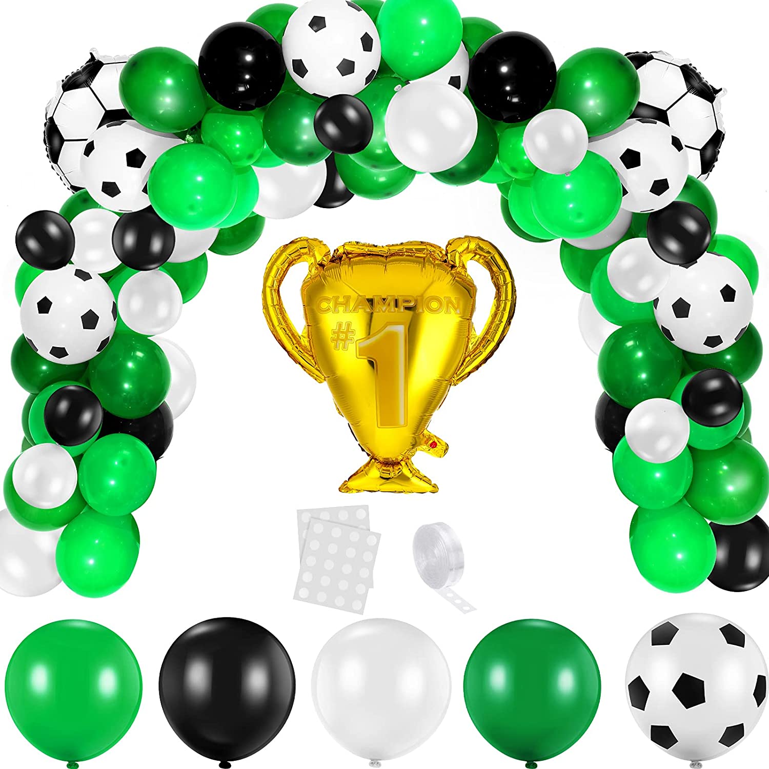 Soccer Balloons Arch Garland Kit, Soccer Balloon Party Supplie