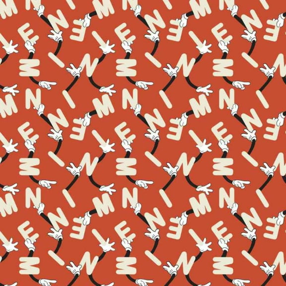Minnie Living Her Best Life Minnie Letter Play Red Cotton Fabric
