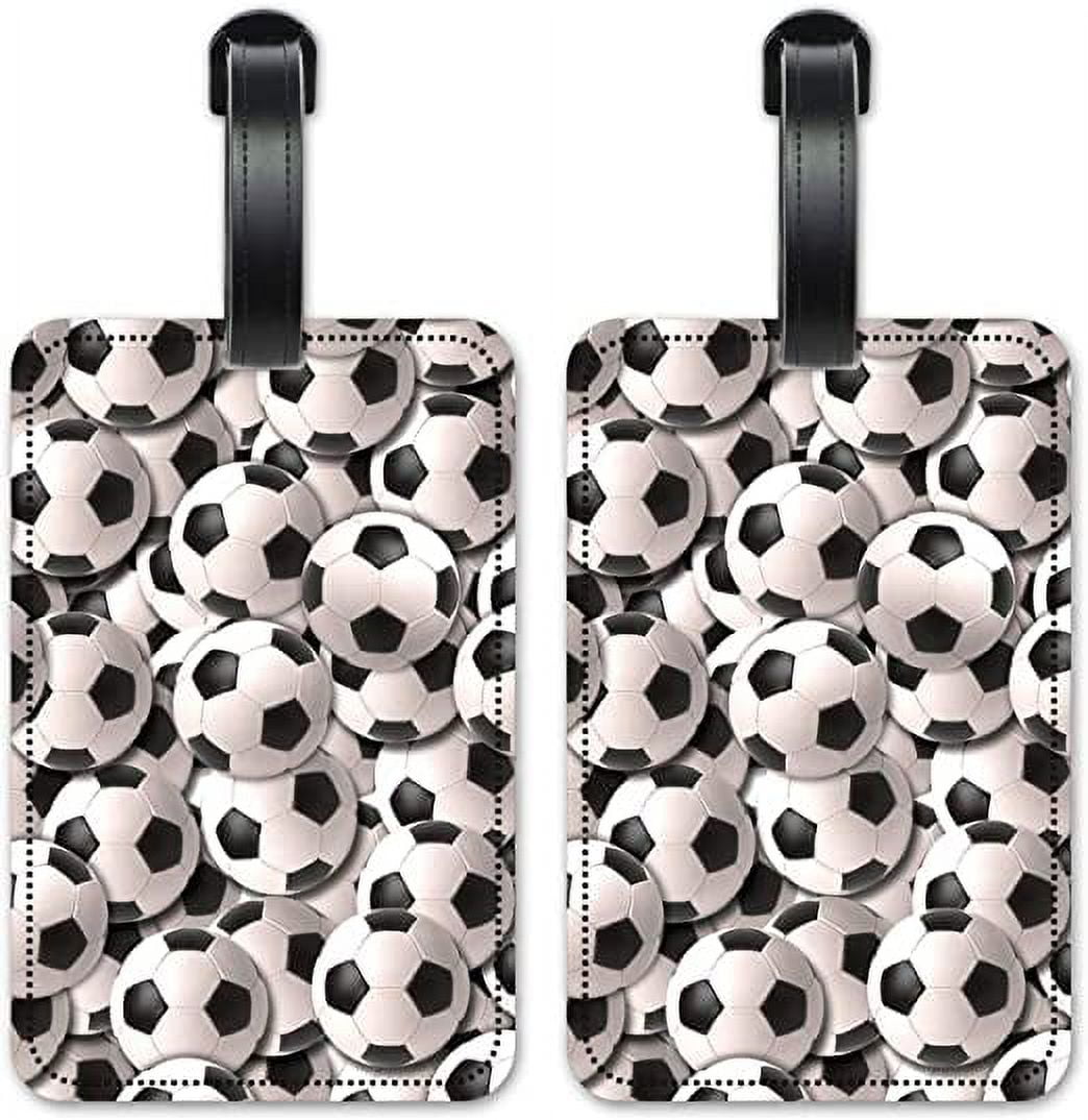 Soccer Balls Luggage ID Tags / Suitcase Identification Cards Set of