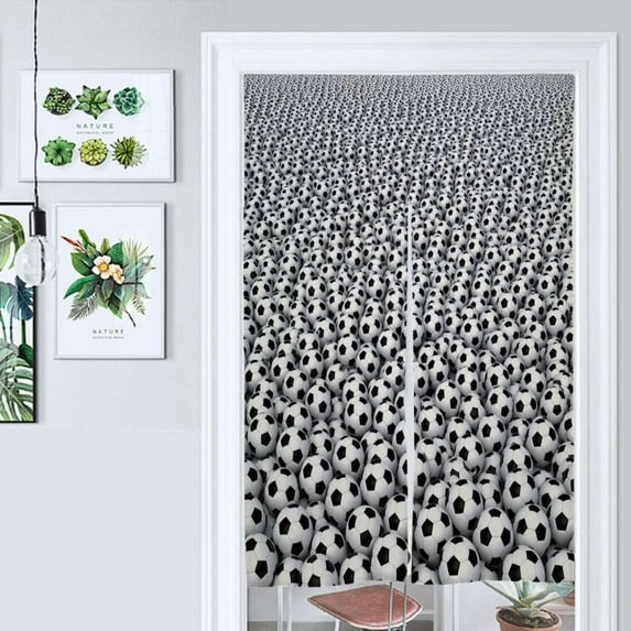Soccer Balls Pattern Door Curtain Nordic Living Room DoorCurtain Porch Partition Curtain Kitchen Rative Half Curtain
