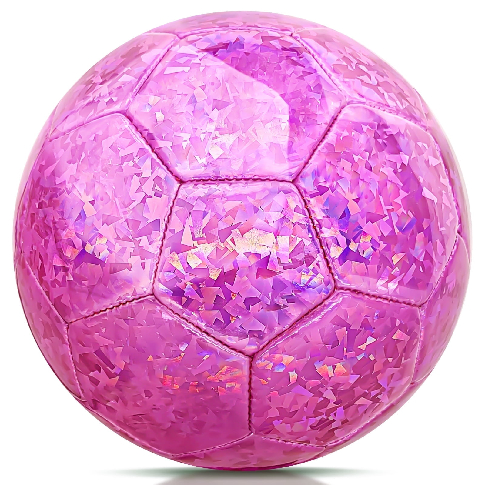 Soccer Balls Size 4 Glitter Pink - Kids Aged 4-6 6-8 8-12 Outdoors Sports Training Ball Recreation Playing Ball Teens Girls Children Youth Back to School Birthday