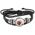 thumbnail image 1 of Soccer Basketball Bracelet for Son Daughter Graduation Birthday Gifts for Grandson Granddaughter Rugby Leather Bracelets, 1 of 7