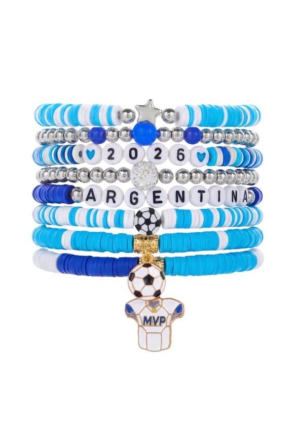 Soccer Beaded Bracelets for Fans & Teams Stretch Friendship Bracelets with Football Design, Sporty Team Spirit Jewelry for Game Day, Christmas Gifts, Coaches, Moms, Men & Women