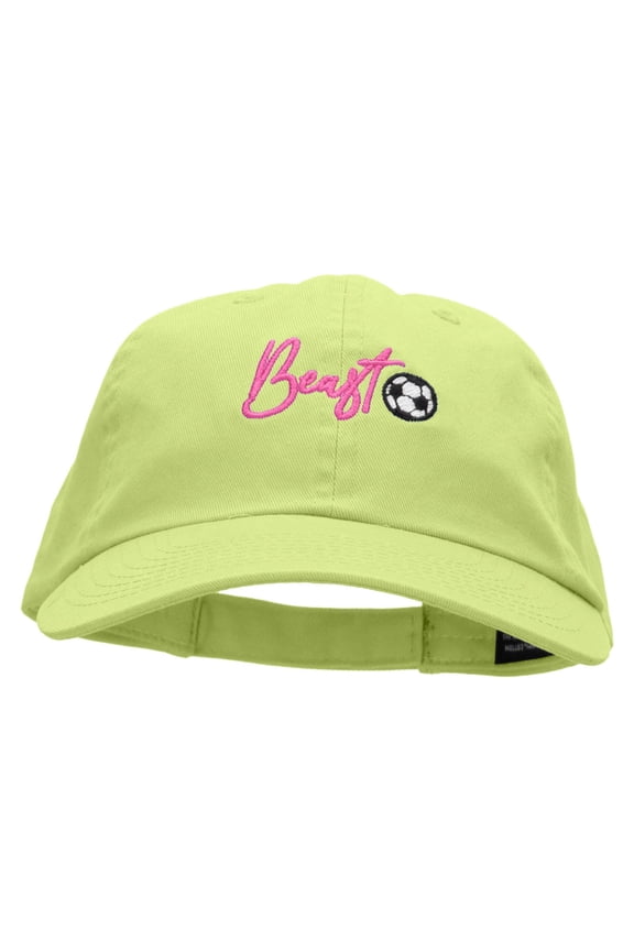 Soccer Beast Embroidered Low Profile Dyed Cotton Twill Cap - Apple Green OSFM
