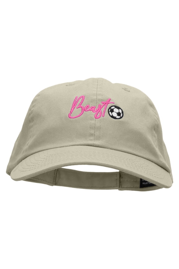 Soccer Beast Embroidered Low Profile Dyed Cotton Twill Cap - Putty OSFM
