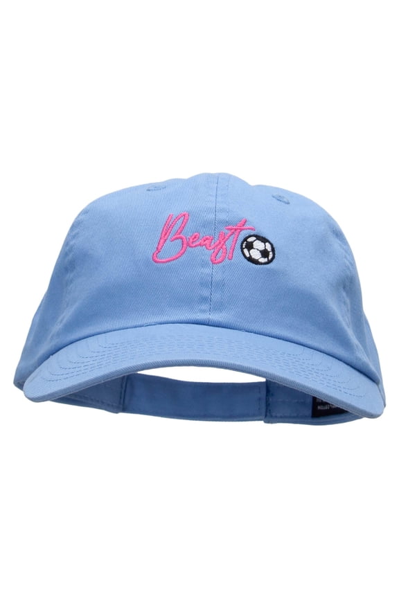 Soccer Beast Embroidered Low Profile Dyed Cotton Twill Cap - Sky Blue OSFM