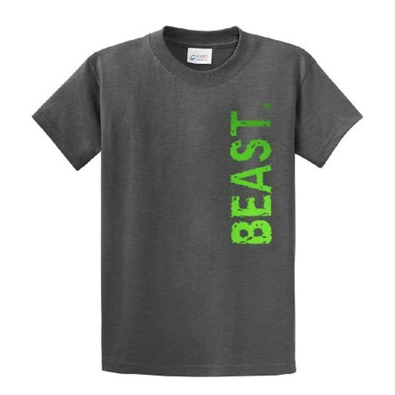 Soccer Beast in Neon Green Athletic Sports Short Sleeve T-shirt-HeatherGray-Small