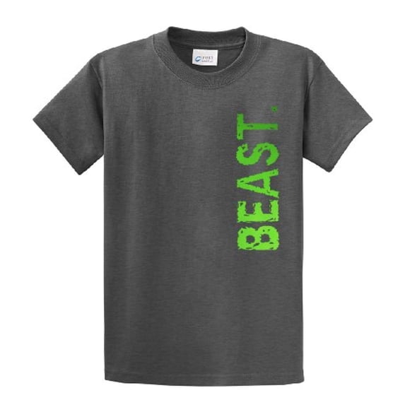 Soccer Beast in Neon Green Athletic Sports Short Sleeve T-shirt-HeatherGray-XXXL