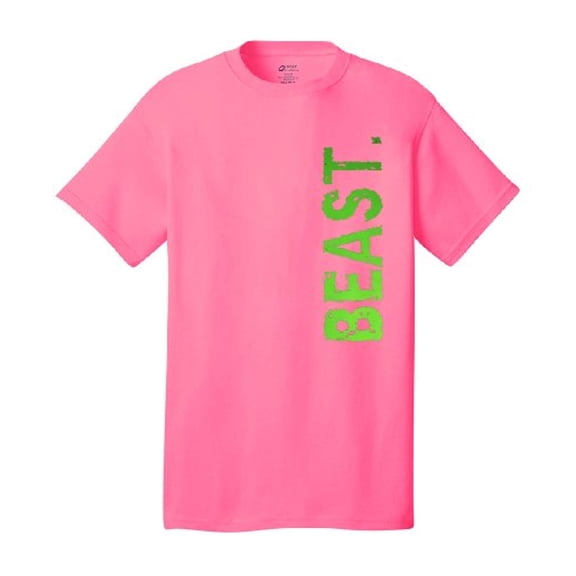 Soccer Beast in Neon Green Athletic Sports Short Sleeve T-shirt-Neonpk-Medium