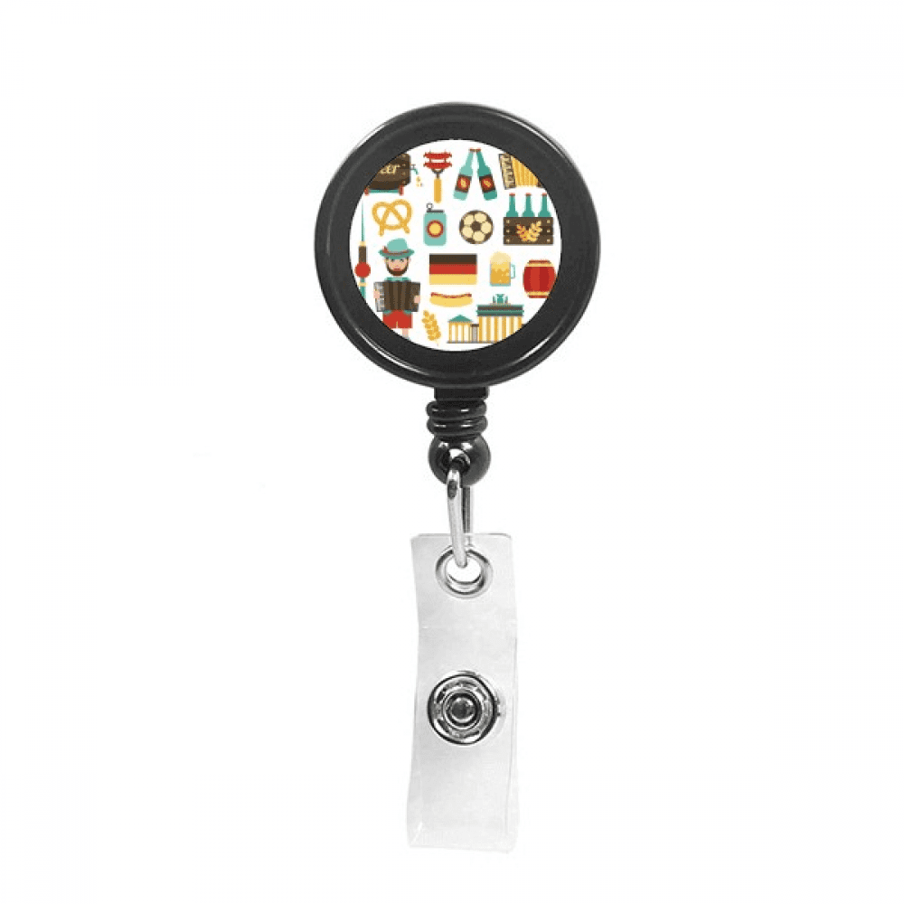 Soccer Beer Sausage Brazil Cultural Retractable Keychain Badge Holder ID Badge