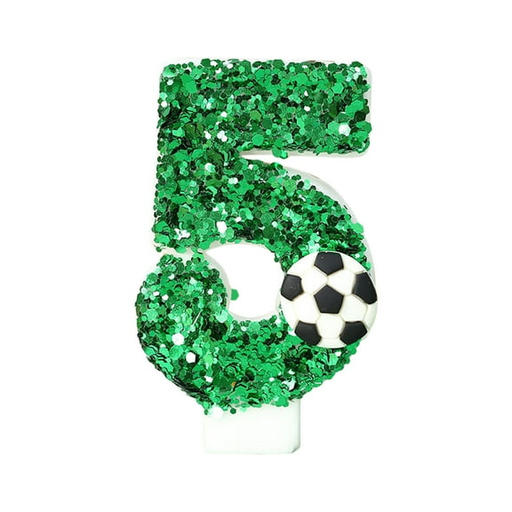 Soccer Birthday Candle 9th Soccer Cake Topper Decor Nine Year Candles Green Glitter Number 9 for Cupcake Topper Decorations Birthday Party Kids Adults New Valentines Bouquet, F