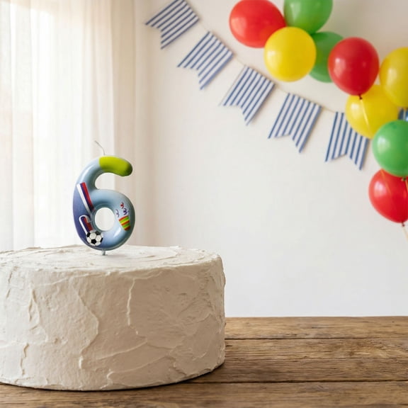 Soccer Birthday Number Candles Decoration Birthday Number Candles Cake Topper Football Birthday Candles for Sport Party Celebrations