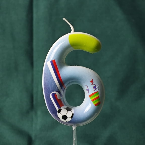 Soccer Birthday Party Decorations - Soccer Ball Number Birthday Candles 0-9,Sports Themed Numeral Cake Toppers for Birthday Party Celebrations