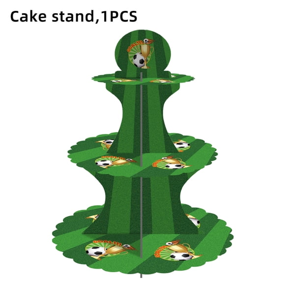 Soccer Birthday Party Paper Cake Stand Party Decorations 12.5in Soccer Dessert Display Party Decor, Soccer Trophy Theme Cake Stand Party Supplies for Birthday Parties