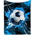 thumbnail image 1 of Soccer Blanket for Boys - Soft Fuzzy Sports Throw Blankets for Teens Girls - Soccer Theme Gifts for Soccer Player Team - 50x60 Inches Large Flannel Blanket for Sofa Couch, 1 of 6