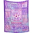 thumbnail image 1 of Soccer Blanket Gifts for Girls Women Teenager Team Soccer Throw Blanket for Soccer Lovers Gifts Adults Kids Super Soft Flannel Blanket for Sofa Couch Bed Warm Cozy Bed Decor,60"x80"for Full/Queen, 1 of 6