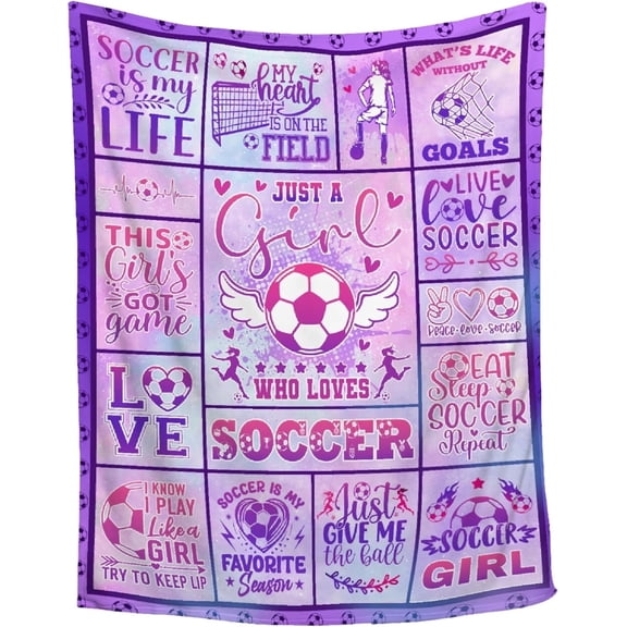 Soccer Blanket Gifts for Girls Women Teenager Team Soccer Throw Blanket for Soccer Lovers Gifts Adults Kids Super Soft Flannel Blanket for Sofa Couch Bed Warm Cozy Bed Home Decor,30x40 for Baby/Pets