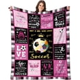 thumbnail image 1 of Soccer Blanket Gifts for Girls Women Super Soft Flannel Soccer Throw Warm Blanket for Soccer Lovers Gifts Adults Kids 40"x50", 1 of 6