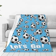 Soccer Blanket Soccer Ball Decor Throw Blanket Football Blanket Gifts for Girls Boys Soccer Lover Winter Bedding Super Warm Soft Plush Lightweight Fleece Flannel Blanket for Kids Men Women 80"X60"