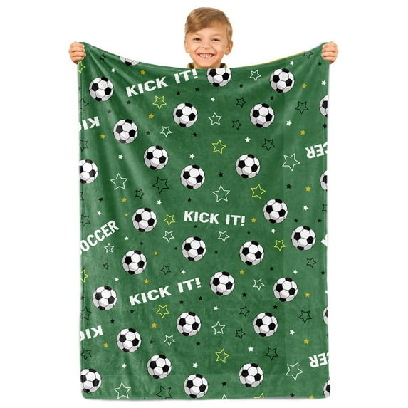 Soccer Blanket, Soccer Blanket for Boys and Girls, Super Soft Fleece Soccer Blankets for Baby, Boys, Girls, Teen and Adult, Soccer Blankets and Throws for Soccer Theme Party Soccer Gifts 30"X 40"