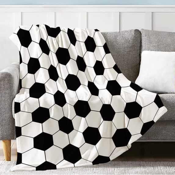 Soccer Blanket Soccer Gifts for Women Men, Super Soft Warm Lightweight Soccer Blankets for Adults, Soccer Throw Blanket Gifts for Christmas Bed Couch Sofa 60x80in
