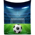 thumbnail image 1 of Soccer Blanket - Soft, Fuzzy & Warm - 60x80 Inches Flannel Throw Blankets for Bed, Couch - Colorful Sports Throws Gift for Men, Women, 1 of 6