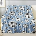 thumbnail image 1 of Soccer Blanket Soft Warm Lightweight Flannel Plush Soccer ball Throw Blanket Soccer Gifts for Boys Girls Kids Teen Adults Soccer Lovers All Season Couch Sofa Bed Living Room Home Decor Blue(30"x40"), 1 of 9