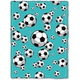 thumbnail image 1 of Soccer Blanket Super Soft Cozy Flannel Throw Blankets Gifts for Sport Fans Kids Boys Girls Adults Soccer Decor 50"X40", 1 of 6