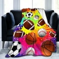 thumbnail image 1 of Soccer Blanket Ultra Soft Flannel Baseball Basketball Football Throw Blanket for Sport Fans Kids Adults Gifts 50"X40", 1 of 6