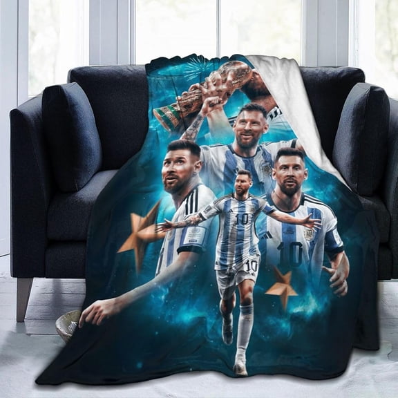 Soccer Blanket for Boys Girls 60x50 Inches Lightweight Flannel Blanket for Bedroom Couch, Gift for Sports Fans