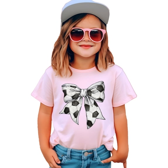 Soccer Bow Shirt for Girls and Toddlers Cute Girly Soccer Tee for Sporty Kids Pink Shirt 12 Months
