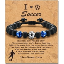Soccer Bracelet Gifts for Teen Boys-Tiger Eye Bracelet Brings Health, Safety and Happiness-Great Gifts for Son Grandson Boys on Birthday, Christmas, Graduation, Back to School, Anniversary