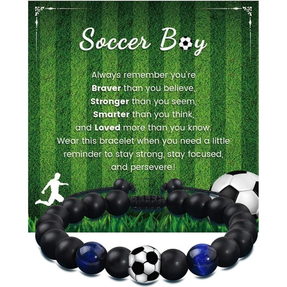 Soccer Bracelet Gifts for Boys, Gifts for Teen Boys, Birthday Graduation Christmas Back to School Gifts for Boys Son Grandson Brother Nephew