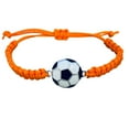 thumbnail image 1 of Soccer Bracelet, Soccer Jewelry, Adjustable Unisex Soccer Paracord Bracelets - Soccer Gift (Orange), 1 of 5