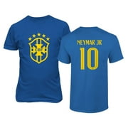 Soccer Brazil #10 NEYMAR JR Copa America Unisex T-shirt (Royal, 4X-Large)