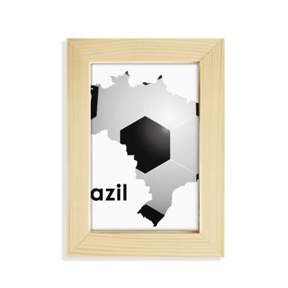 Soccer Brazil Map Shape Brazil Slogan Desktop Display Photo Frame Picture Art Painting 5x7 inch